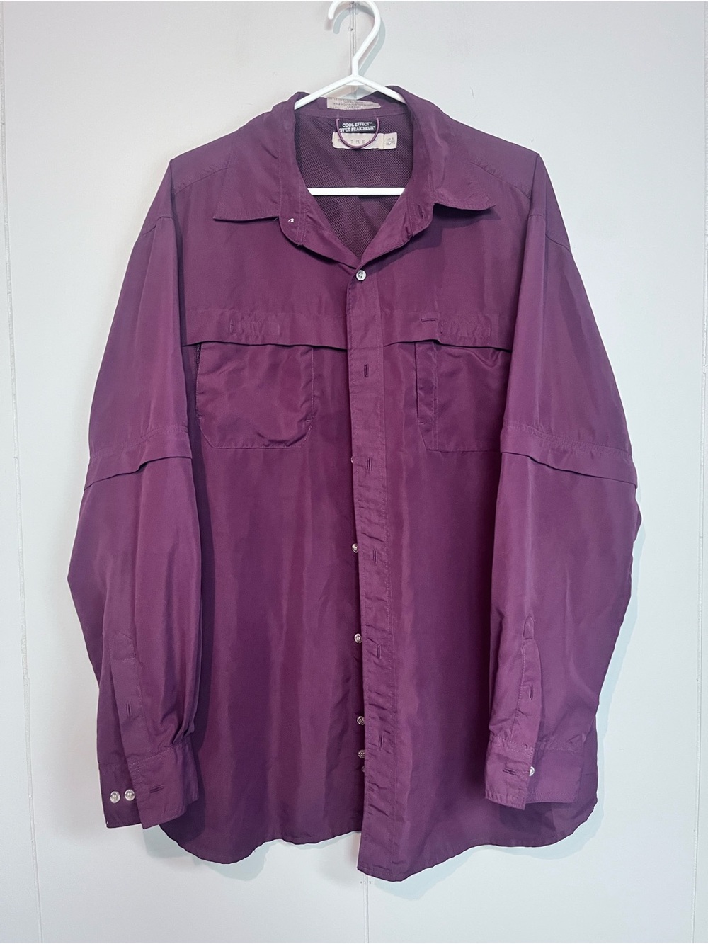 Retreat Cool Effect Purple/Plum Outdoor Shirt Jacket XL Lightweight Travel